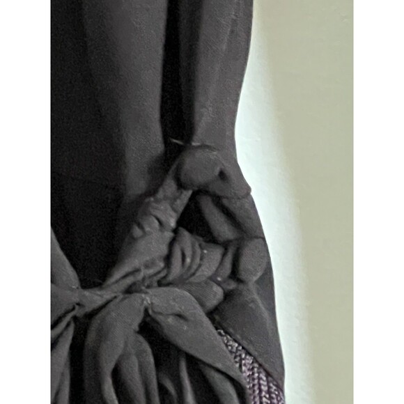 BB Collections. Sz 10. USA. Black Wrap DRESS with Fringe USA Long Sleeve - Picture 5 of 6